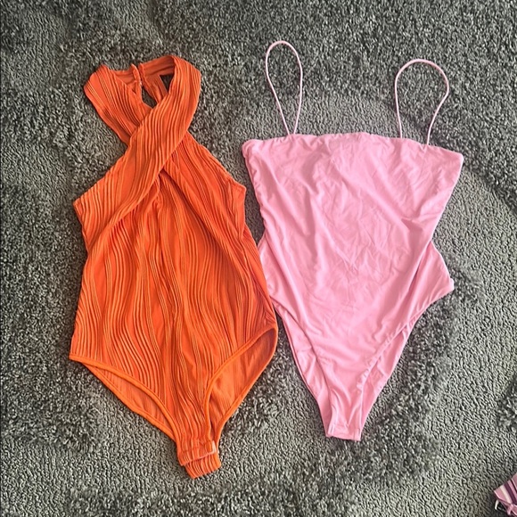 SHEIN Orange and Pink One Piece - Picture 1 of 10